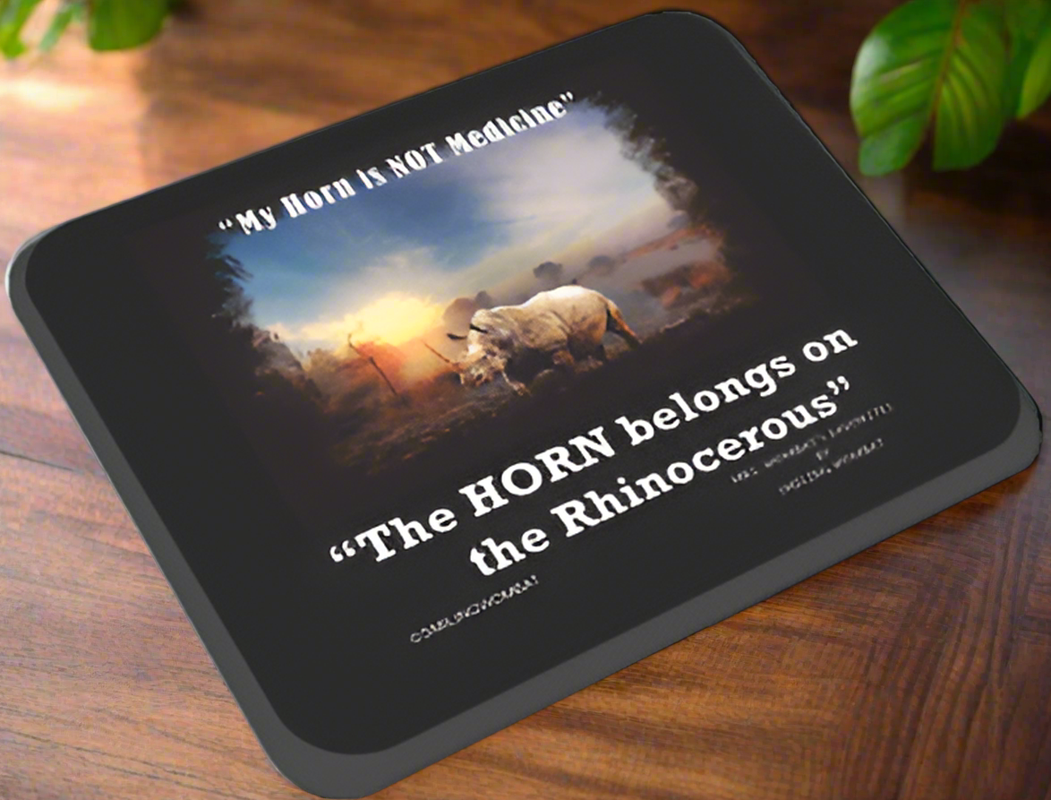 Rhino Horns are Not Medicine - Rhino Mouse Pad Mouse Pads Smiling Wombat