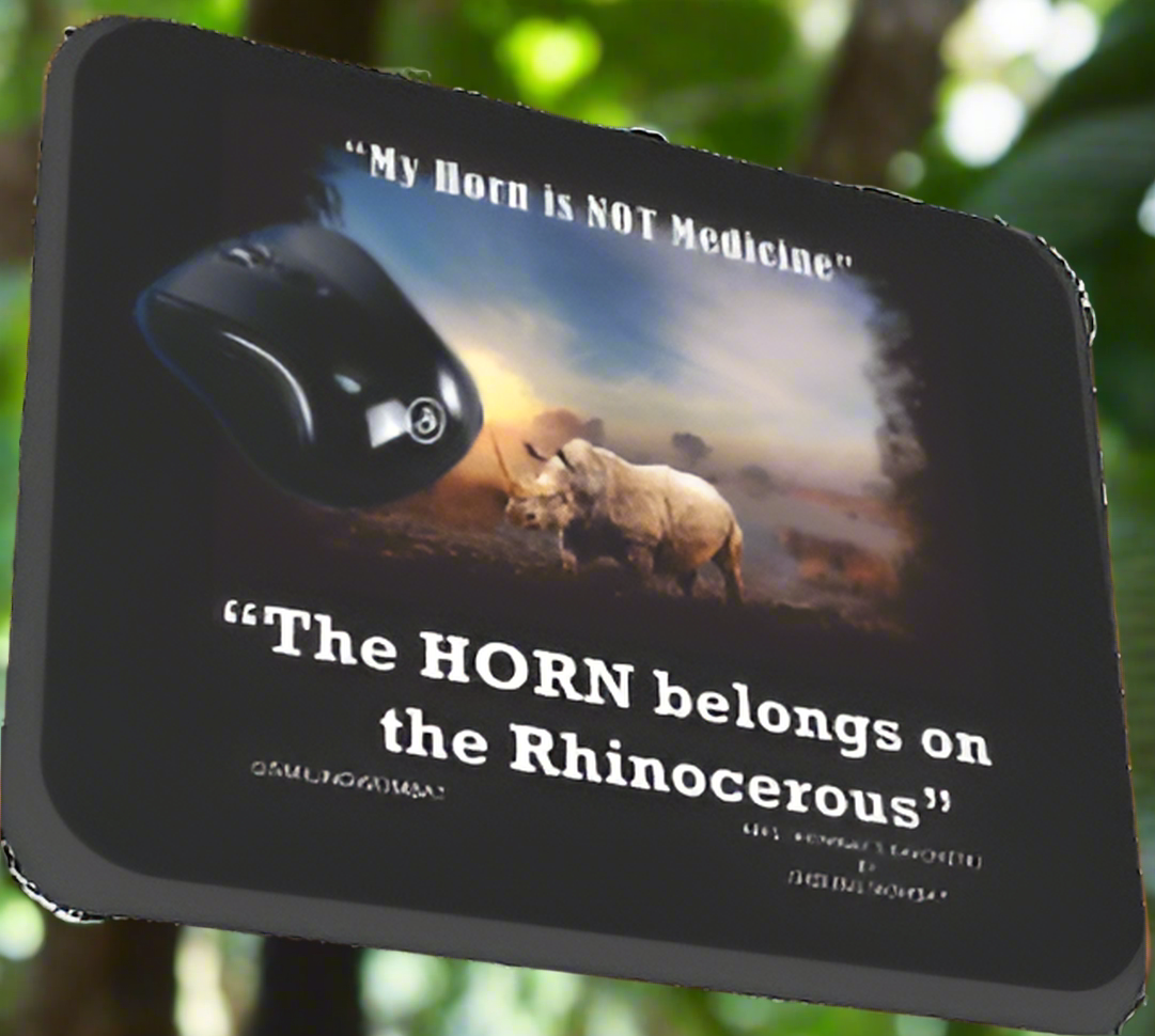 Rhino Horns are Not Medicine - Rhino Mouse Pad - Shopify