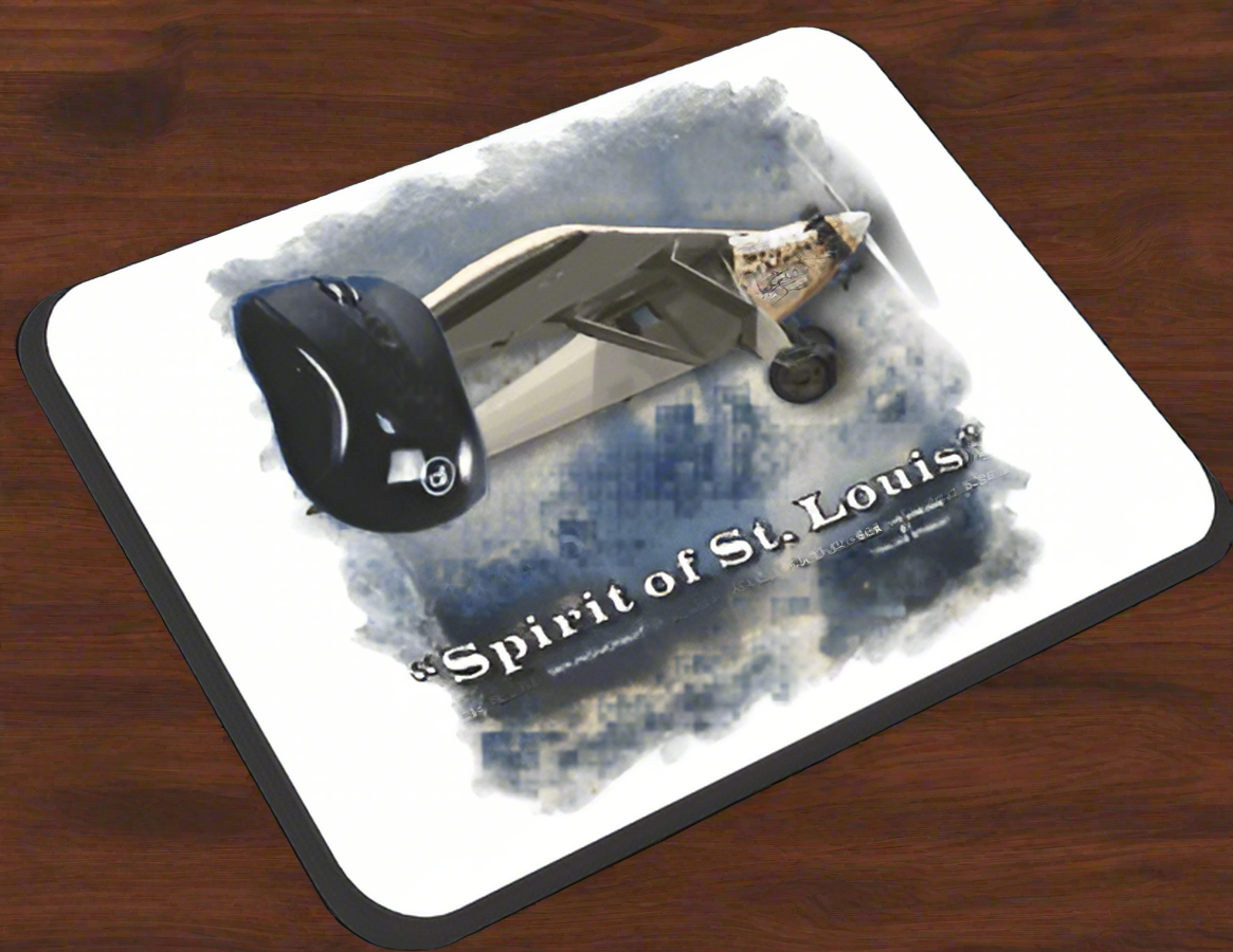 Spirit Of St. Louis - Famous Lindbergh Plane - Mousepad - Smiling Wombat