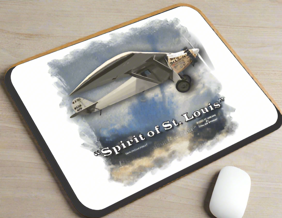 Spirit Of St. Louis - Famous Lindbergh Plane - Mousepad - Smiling Wombat