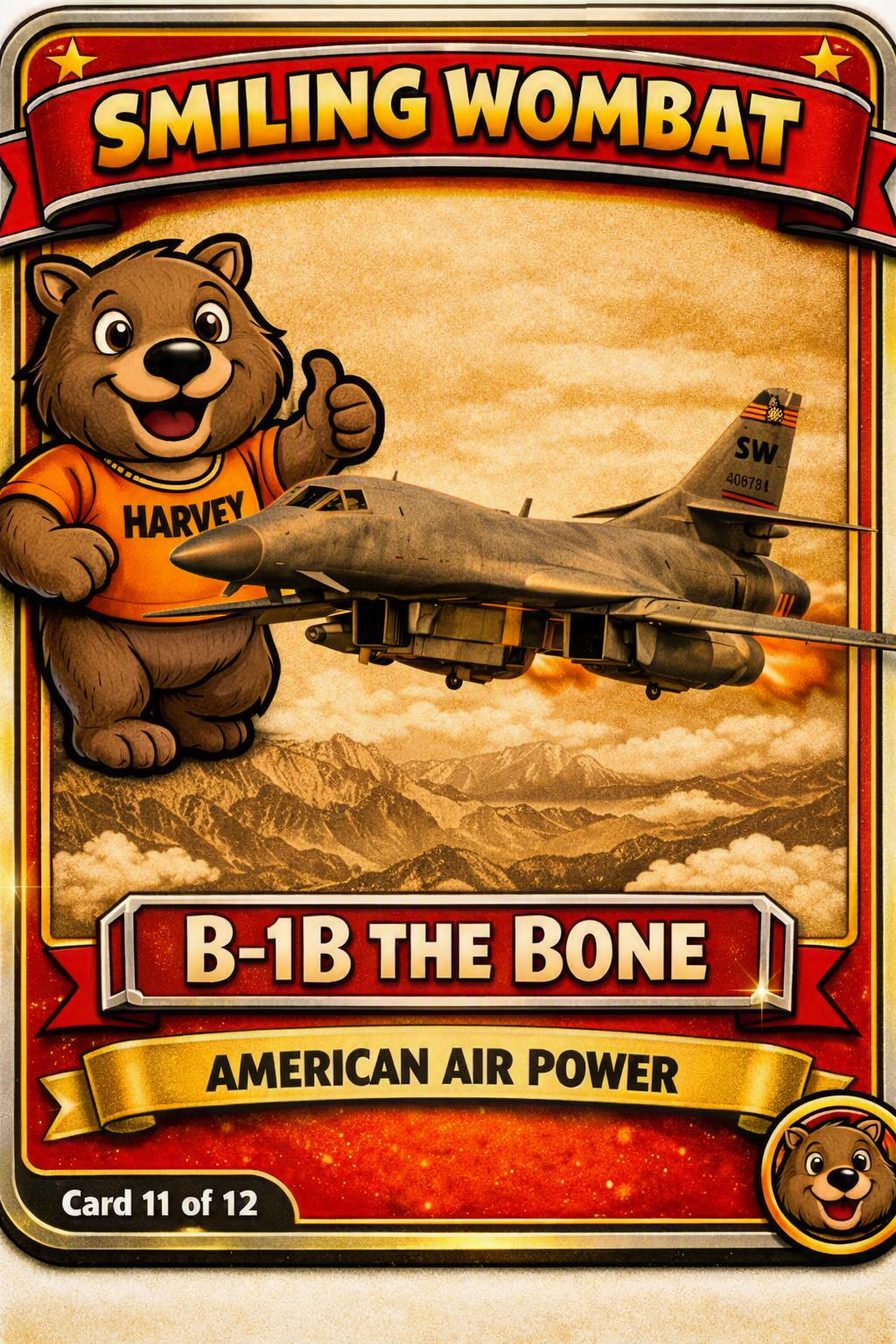 American-Air-Power Smiling Wombat