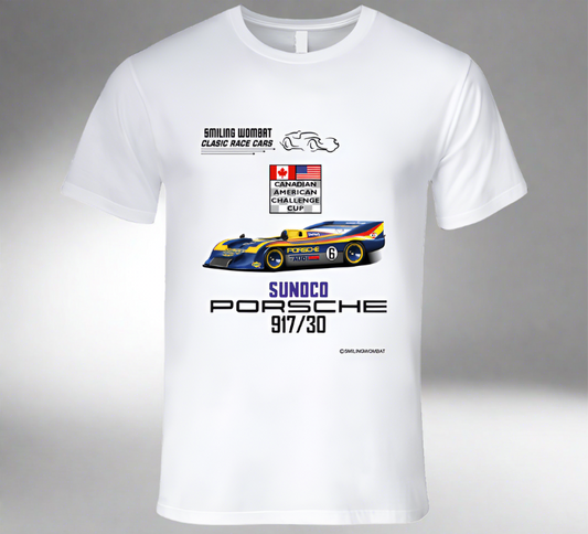 Mark Donohue Porsche 917 30 - Can-Am Killer - Classic White Shirt Collection - Smiling Wombat