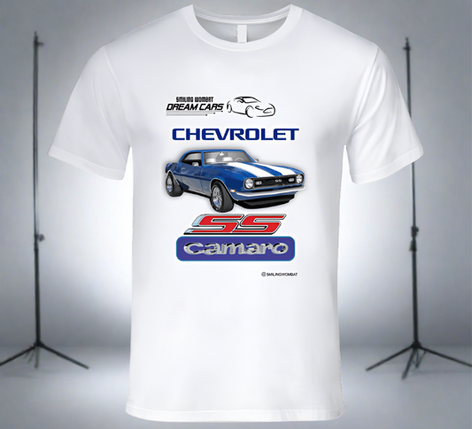 Camaro SS - Classic Chey Pony Car - Classic White T-Shirt Collection - Smiling Wombat