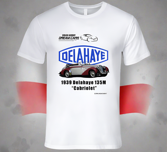 Delahaye 1939 - 139M "Cabriolet" Classic French Car - Classic White T-Shirts - Smiling Wombat