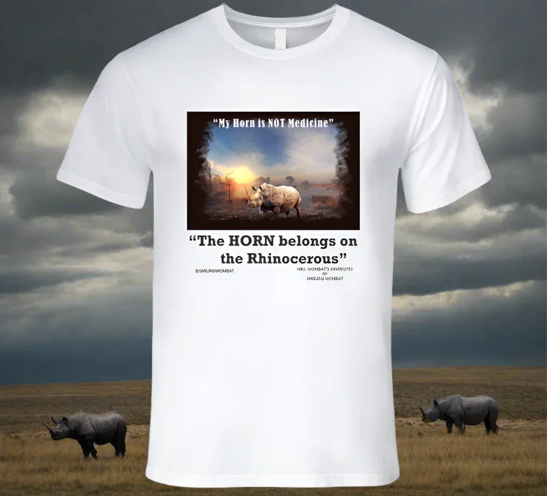 Save The Rhino's T Shirt Collection - Smiling Wombat Classic White Ts Collection - Shopify