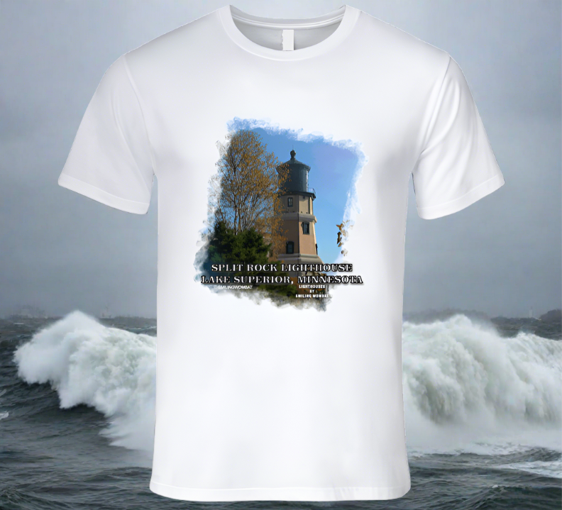Split Rock Lighthouse - Classic White T-Shirt Collection - Smiling Wombat
