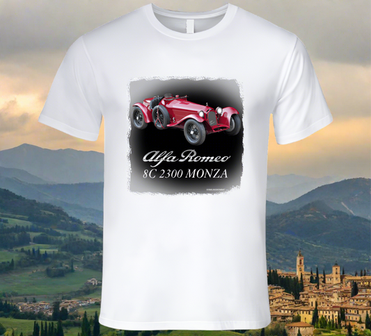 Alfa 8c2300 Classic White T-Shirt Collection - Smiling Wombat