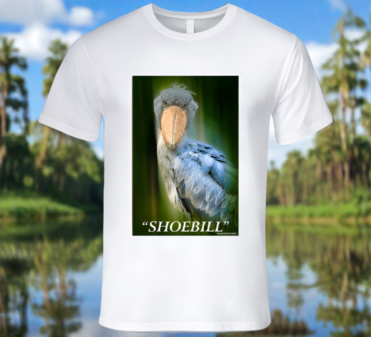 Shoebill Fantastic African Bird - Classic White Shirt Collection - Smiling Wombat