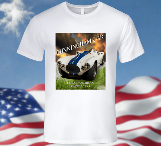 Cunningham C-4R - Famous Classic American Sports Racer - Classic White Shirt Collection - Smiling Wombat