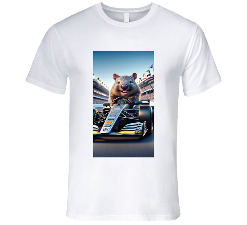 smiling wombat driving a race car T Shirt T-Shirt Smiling Wombat