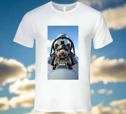 smiling wombat flying a fighter jet T Shirt T-Shirt Smiling Wombat