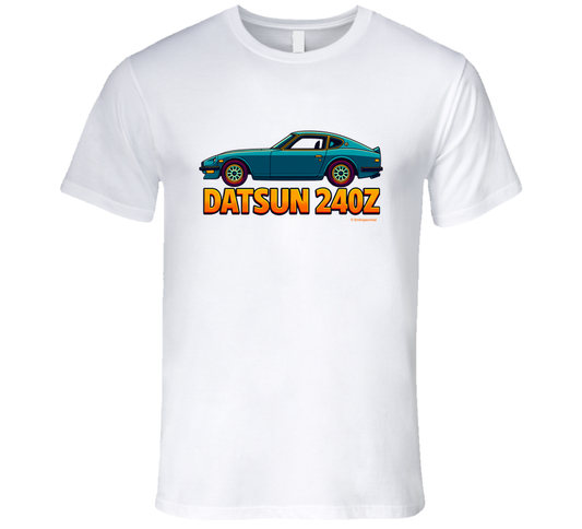 - T-Shirt: Datsun 240Z graphic tee with retro car illustration and bold typography
