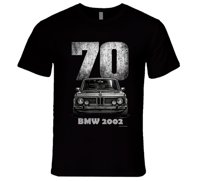 1970 BMW 2002 classic car graphic T‑shirt by Smiling Wombat