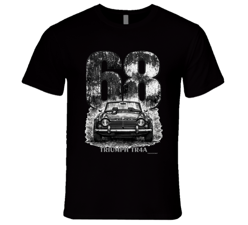 1968 Triumph TR4A vintage car graphic T‑shirt by Smiling Wombat