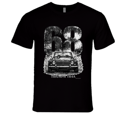 1968 Triumph TR4A vintage car graphic T‑shirt by Smiling Wombat