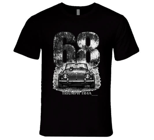 1968 Triumph TR4A vintage car graphic T‑shirt by Smiling Wombat