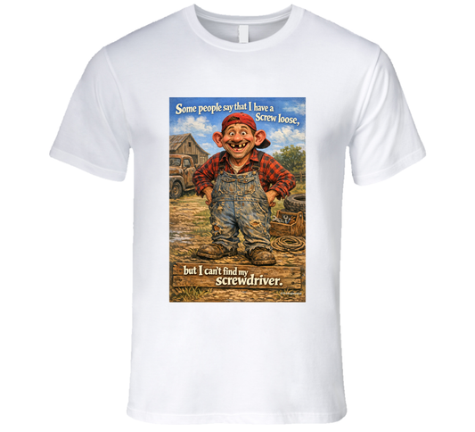 “Funny flannel man T-shirt – Smiling Wombat design”