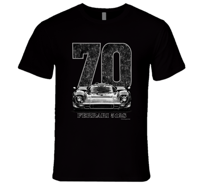 “1970 Ferrari 512S vintage racing T‑shirt by Smiling Wombat”