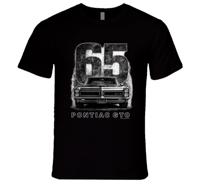 “1965 Pontiac GTO classic muscle car graphic T‑shirt by Smiling Wombat”