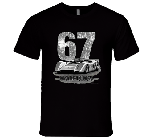 1967 McLaren M6A Can-Am vintage distressed graphic t-shirt in black