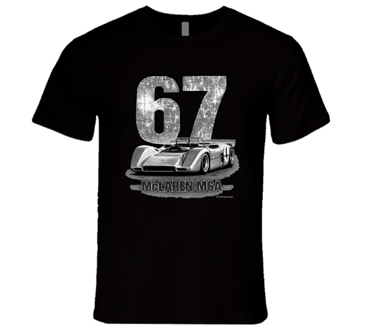 1967 McLaren M6A Can-Am vintage distressed graphic t-shirt in black