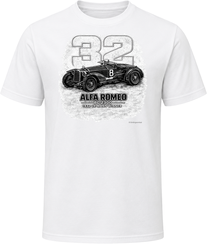 1932 Alfa Romeo vintage distressed graphic t-shirt in white