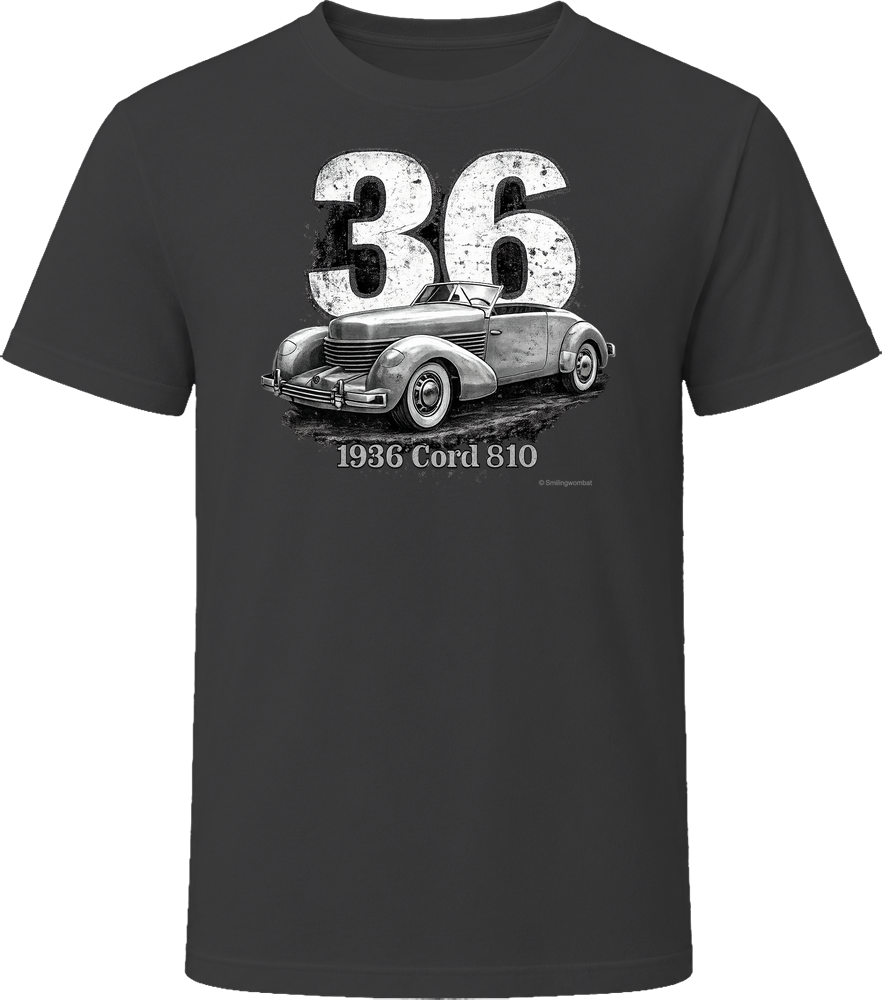Cord 810 distressed vintage car t-shirt in black
