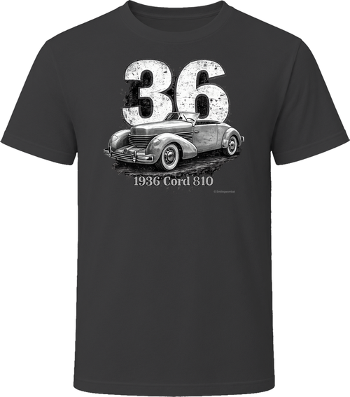 Cord 810 distressed vintage car t-shirt in black
