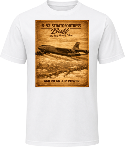 B-52 Stratofortress BUFF American Air Power vintage distressed graphic T-shirt in white