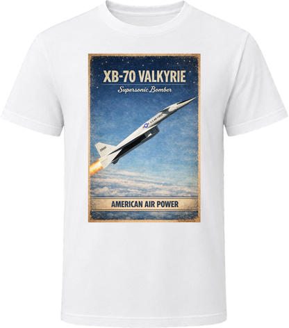 XB-70 Valkyrie American Air Power distressed vintage graphic t-shirt in white