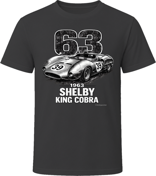 1963 Shelby King Cobra distressed race car graphic t-shirt in black