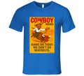 "Funny cowboy rodeo T-shirt – cartoon bull rider graphic by Smiling Wombat"