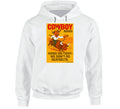 "Western rodeo hoodie – cartoon cowboy bull ride with dust trail art"