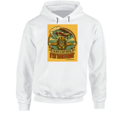 Smiling Wombat 'I'm the Pilot' pullover hoodie – warm aviator hoodie with distressed vintage design