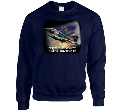 “Bold night sky fighter jet graphic sweatshirt”