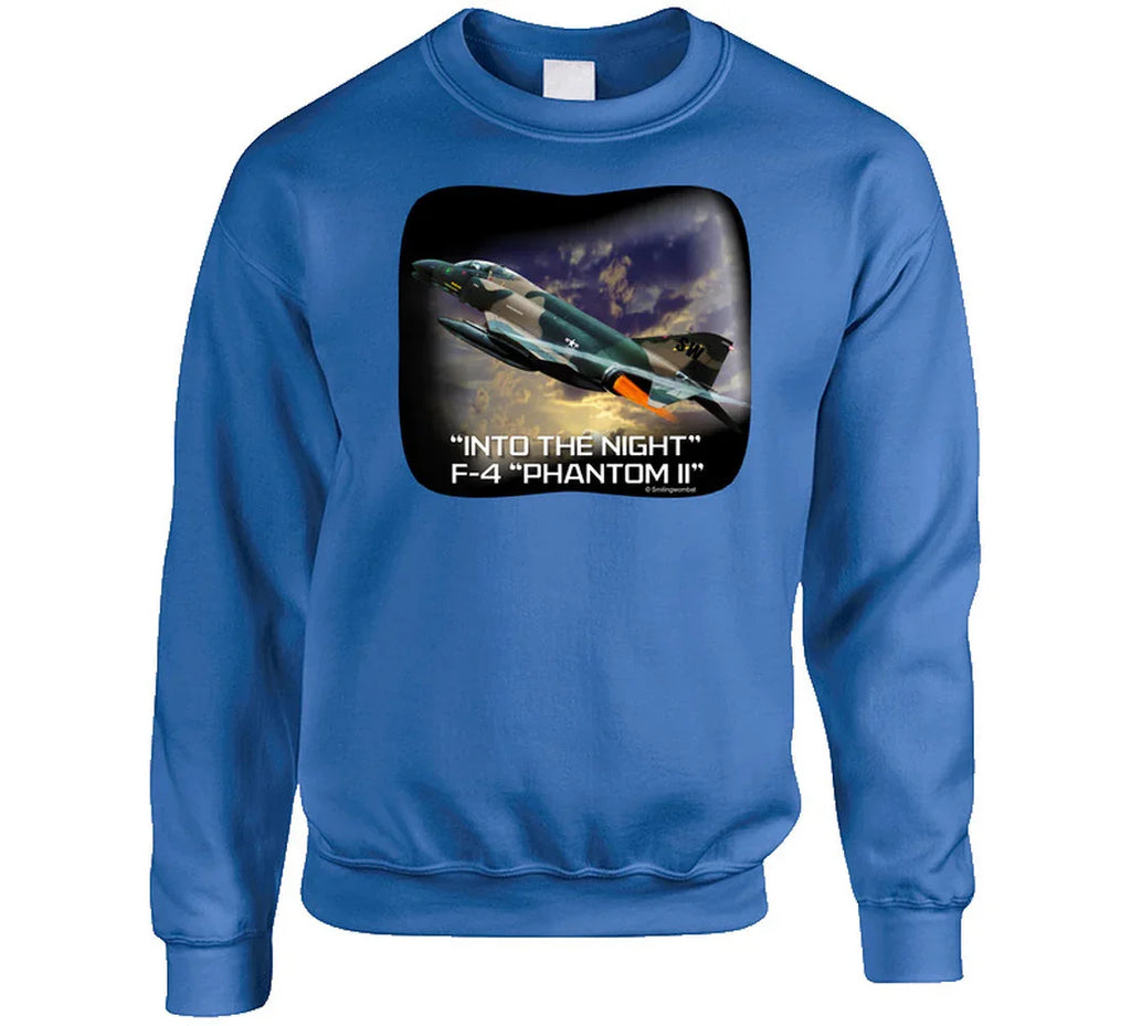 “Bold night sky fighter jet graphic sweatshirt”