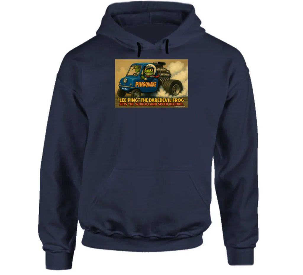 “Lee Ping Pingquake hoodie with frog and oversized engine”
