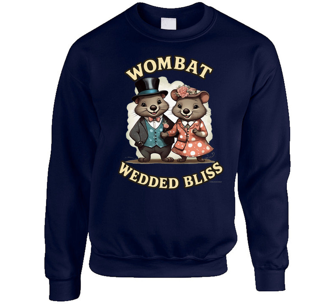 “Quirky animal sweatshirt with Smiling Wombat humor”