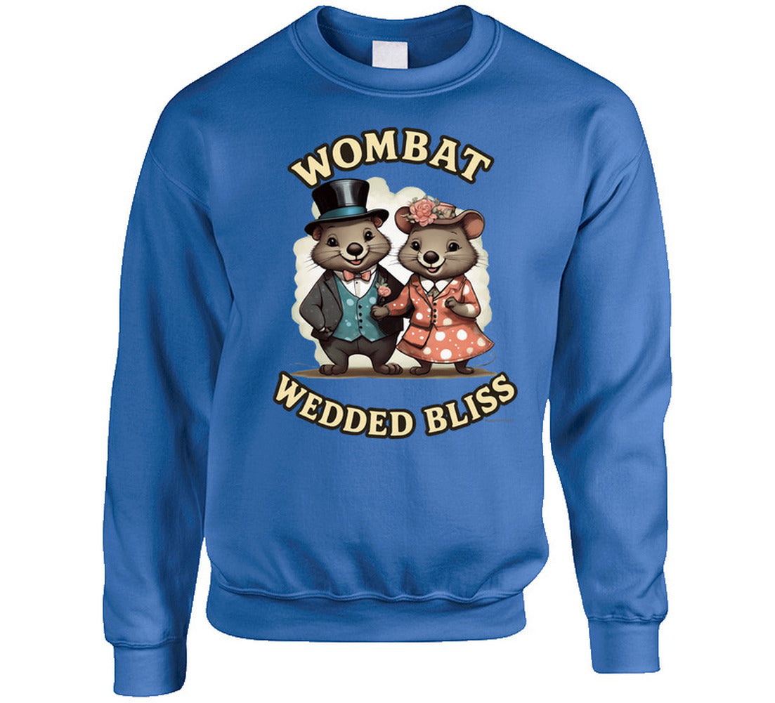 “Quirky animal sweatshirt with Smiling Wombat humor”