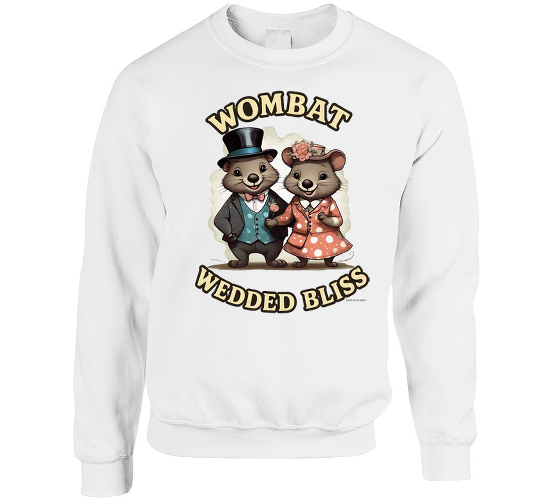 “Quirky animal sweatshirt with Smiling Wombat humor”