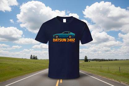 - T-Shirt: Datsun 240Z graphic tee with retro car illustration and bold typography
