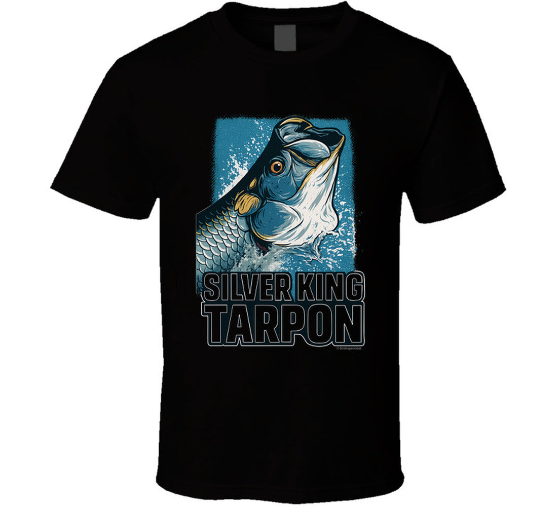 - T-Shirt: Silver King Tarpon funny fishing T-shirt by Smiling Wombat