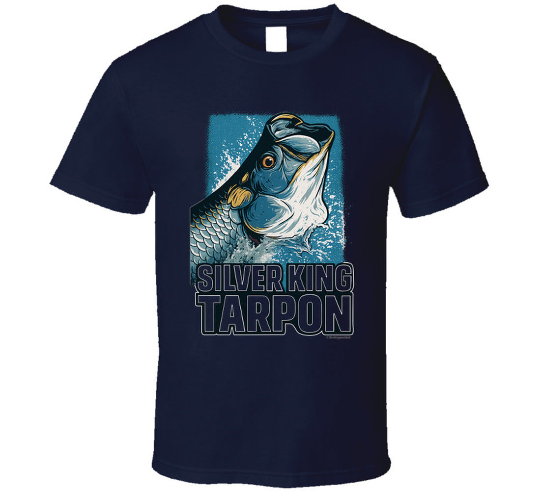 - T-Shirt: Silver King Tarpon funny fishing T-shirt by Smiling Wombat