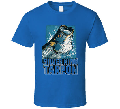 - T-Shirt: Silver King Tarpon funny fishing T-shirt by Smiling Wombat