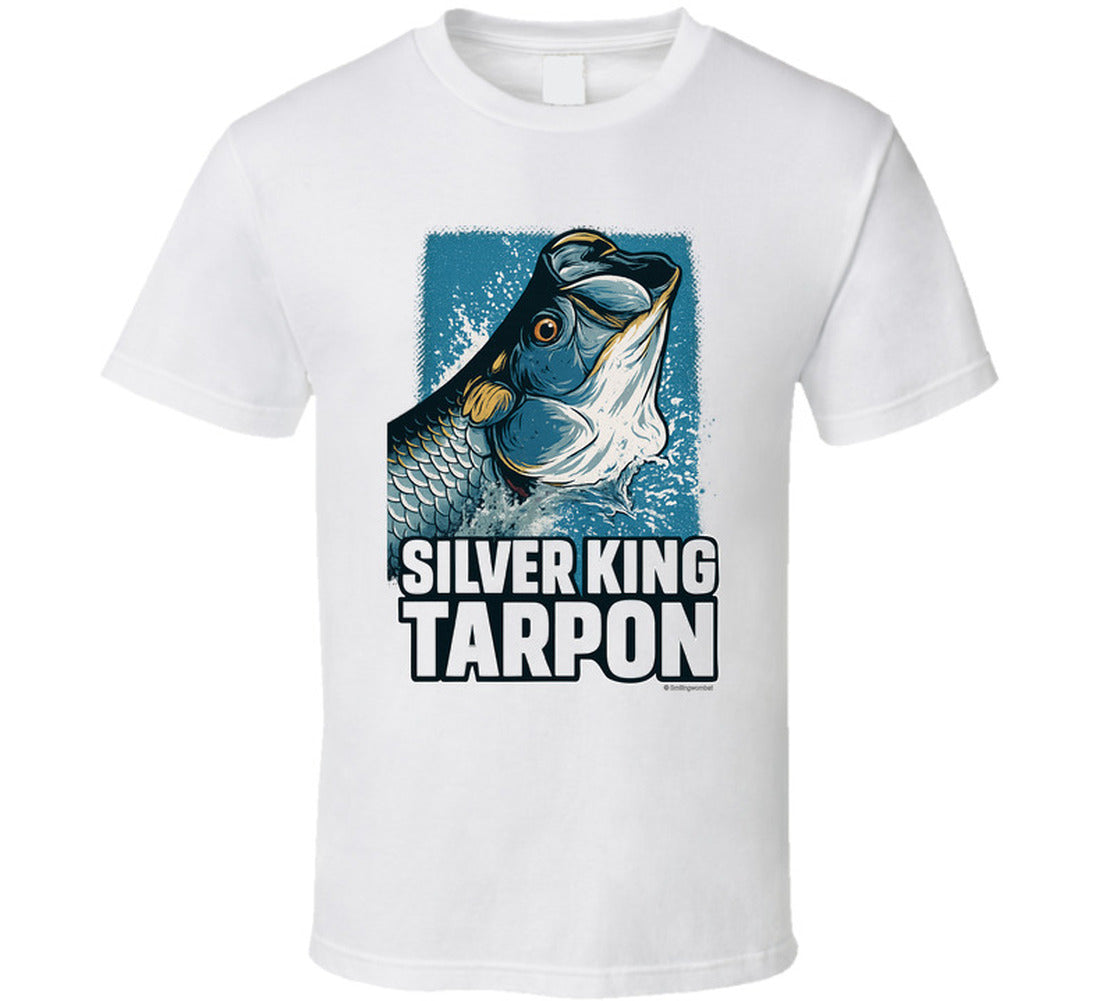 - T-Shirt: Silver King Tarpon funny fishing T-shirt by Smiling Wombat