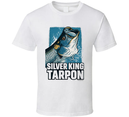 - T-Shirt: Silver King Tarpon funny fishing T-shirt by Smiling Wombat