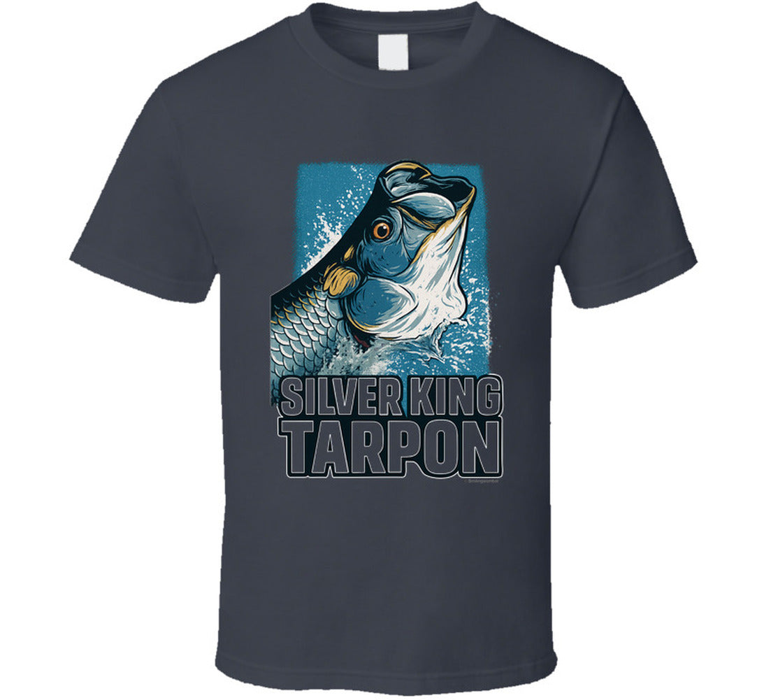 - T-Shirt: Silver King Tarpon funny fishing T-shirt by Smiling Wombat