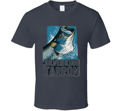- T-Shirt: Silver King Tarpon funny fishing T-shirt by Smiling Wombat