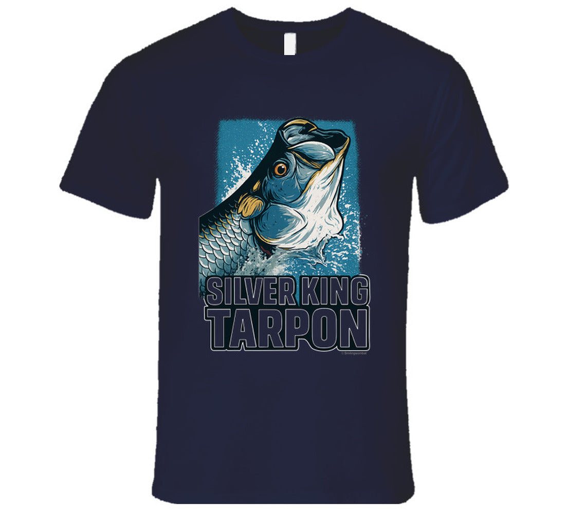 - T-Shirt: Silver King Tarpon funny fishing T-shirt by Smiling Wombat
