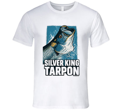 - T-Shirt: Silver King Tarpon funny fishing T-shirt by Smiling Wombat